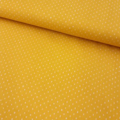 baumwollstoff gelb mit punkten weiss, cotton + steel